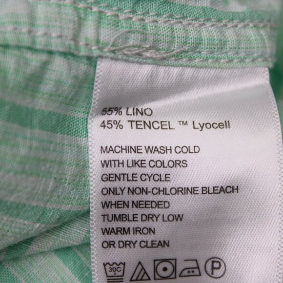 Tommy Bahama Shirt Mens Large Green Lino/Tencel Lyocell Short Sleeve Button Up - Picture 8 of 11
